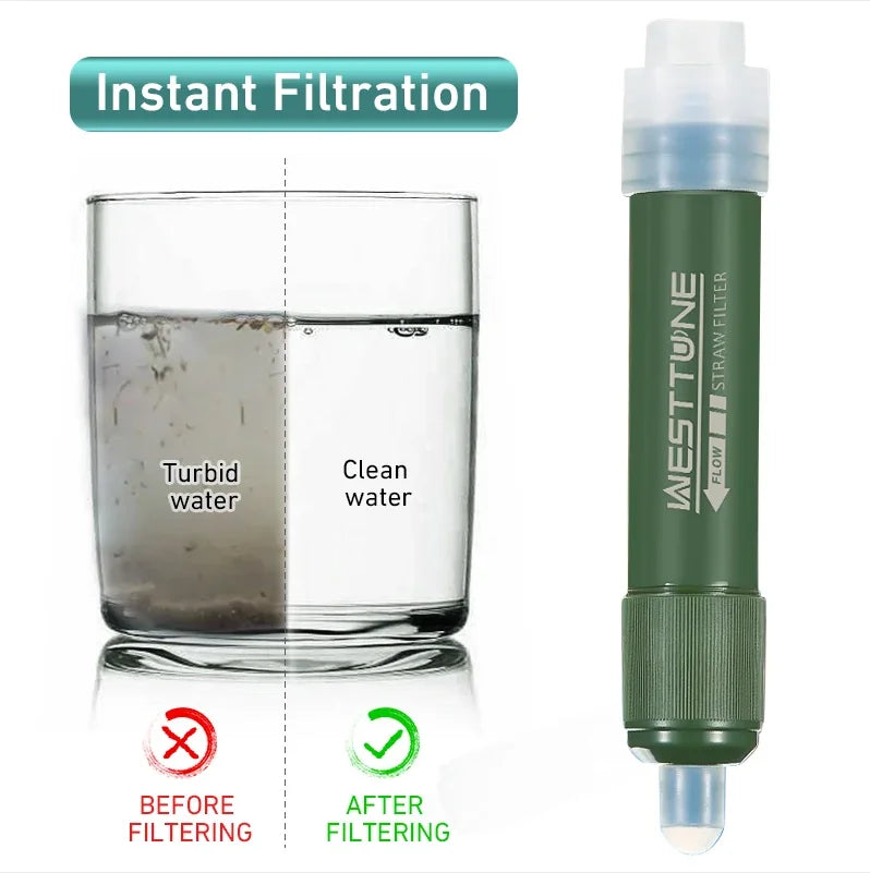 Westtune Portable Water Filter Straw | Survival & Camping Filter