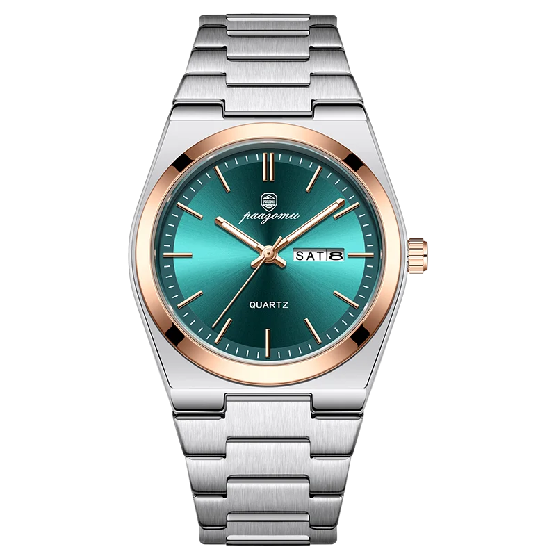 PAAZOMU Men's Chronograph Watch - Waterproof Stainless Steel Luminous Quartz