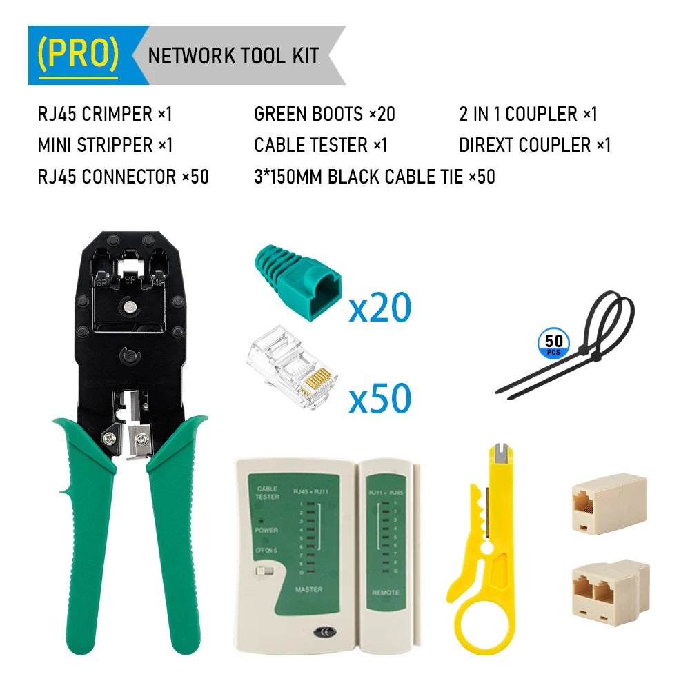 RJ45 RJ11 Network Cable Crimper LAN Tester 12-in-1 Kit