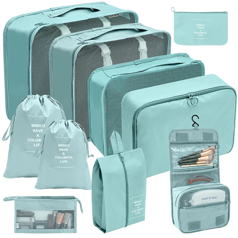 7/10 Pcs Travel Organizer Set - Packing Cubes & Storage Bags for Suitcases