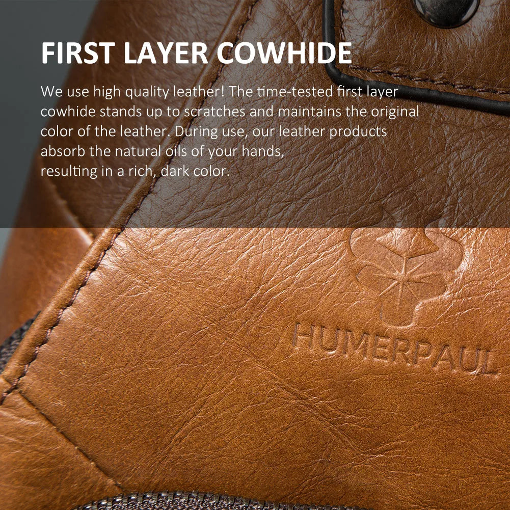 HUMERPAUL Men's Genuine Leather USB Crossbody Chest Bag - Travel & Fashion