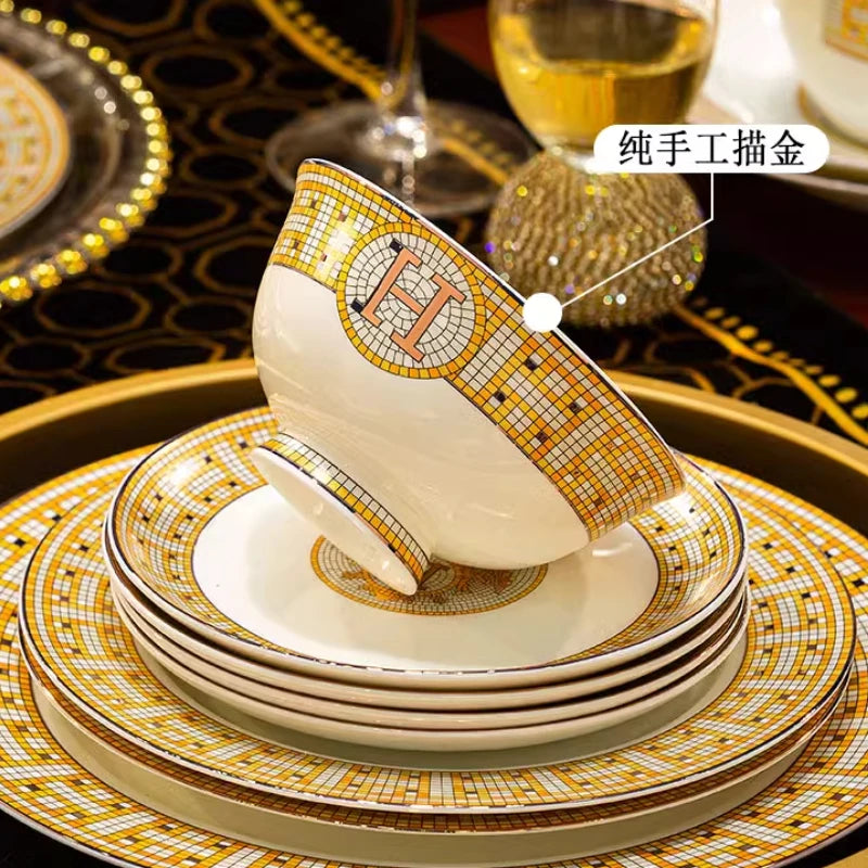 Vabena Luxury Bone China Dinnerware Set - Elegant Dining
