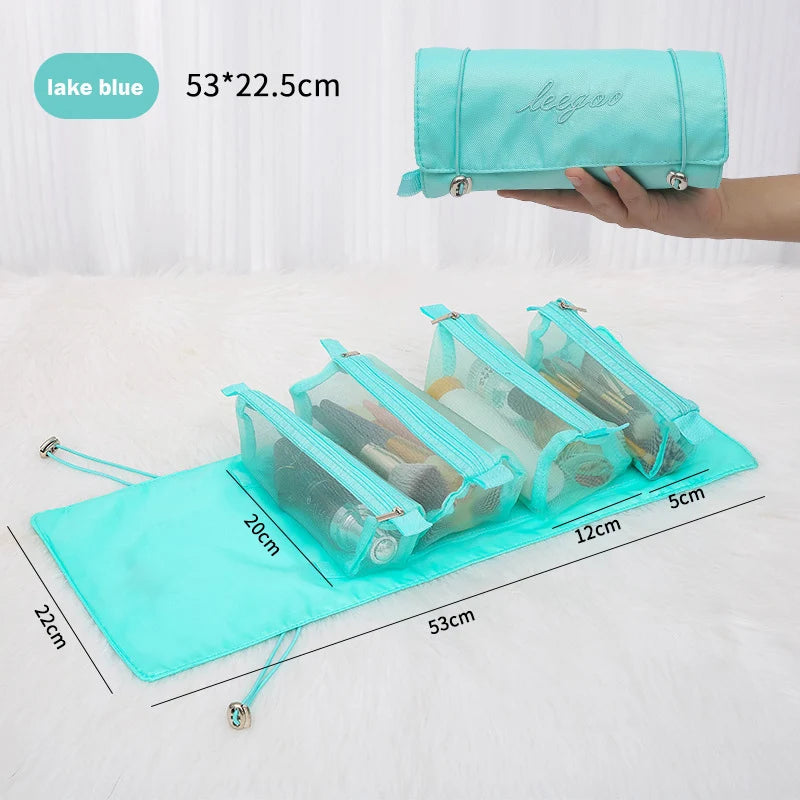 4-in-1 Detachable Travel Cosmetic Bag – Large Capacity Makeup & Toiletry Organizer