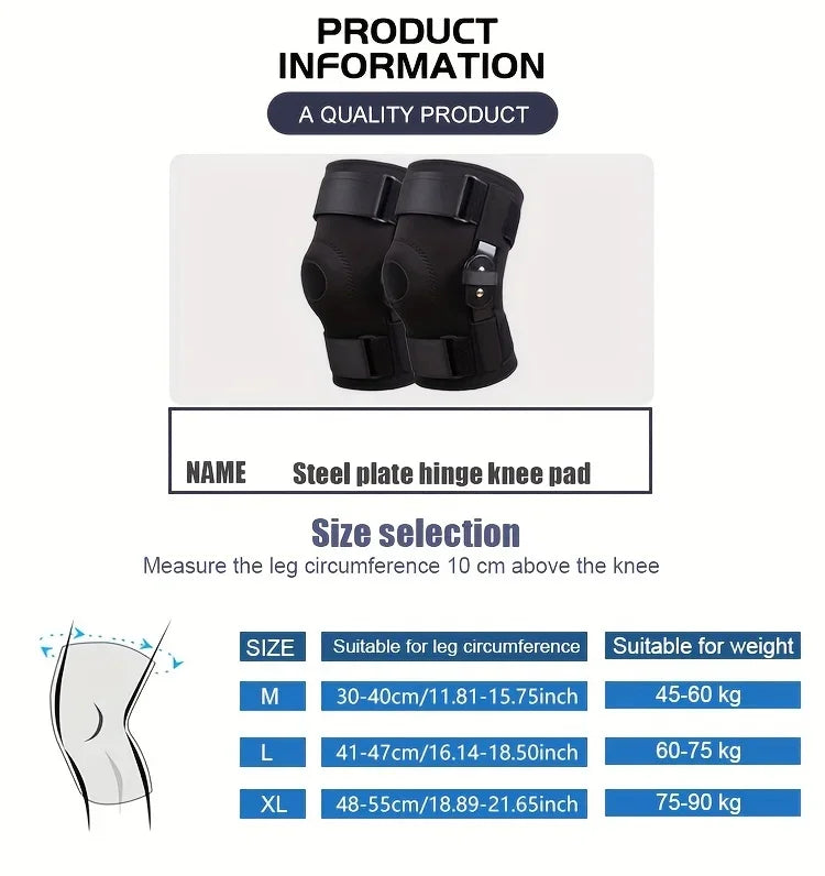 Adjustable Knee Brace with Side Stabilizers & Gel Pads for Joint Support