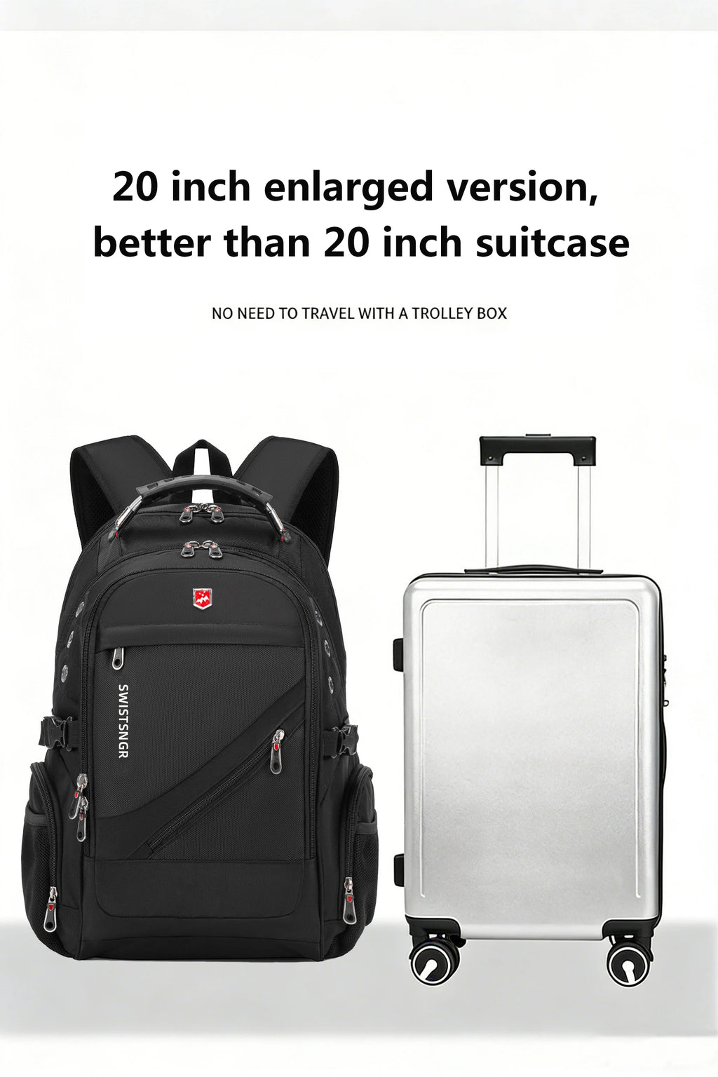 Vabena 2026 Waterproof Laptop Backpack - 17/20 Inch Travel & Everyday Rucksack for Men & Women
