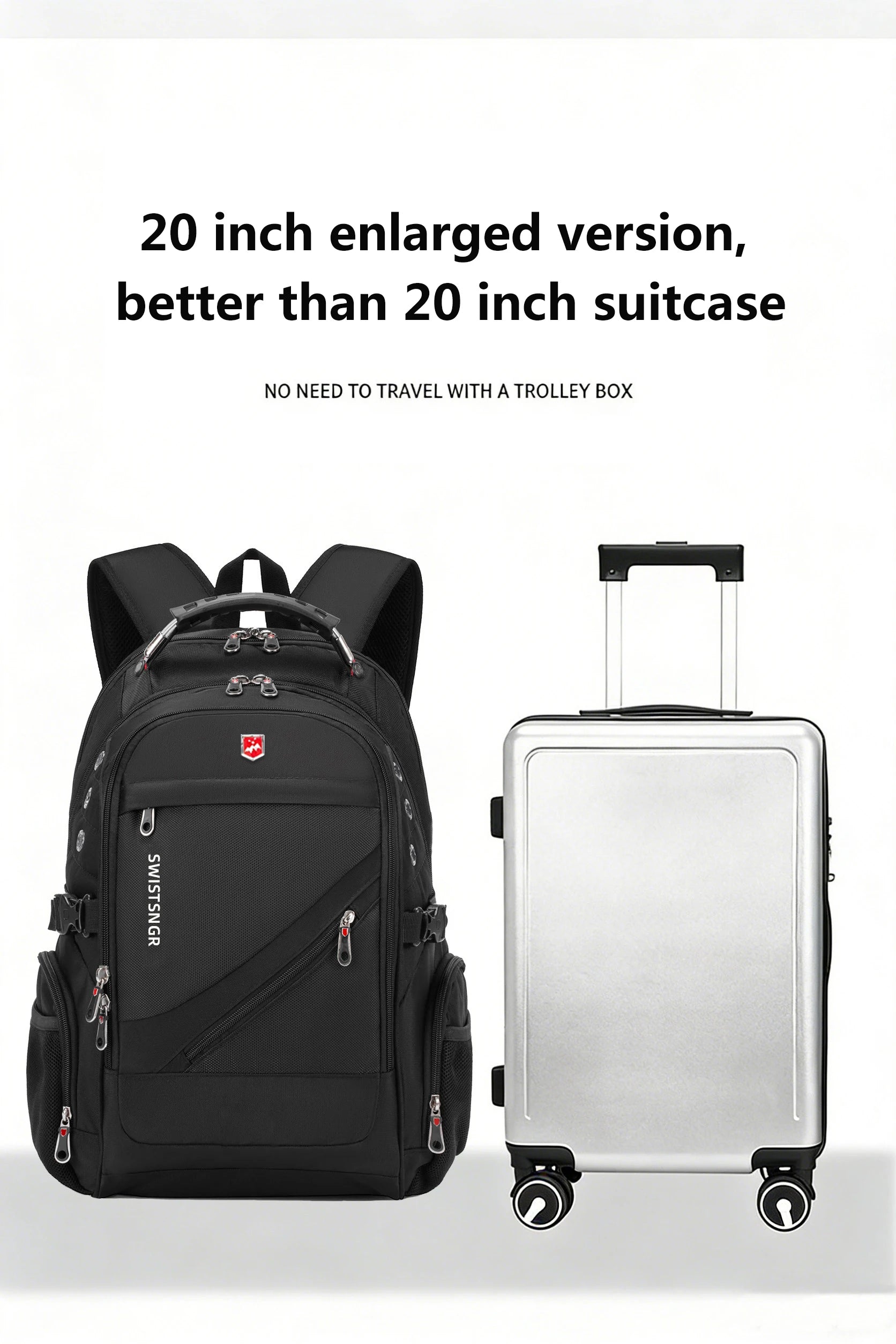 Vabena 2026 Waterproof Laptop Backpack - 17/20 Inch Travel & Everyday Rucksack for Men & Women