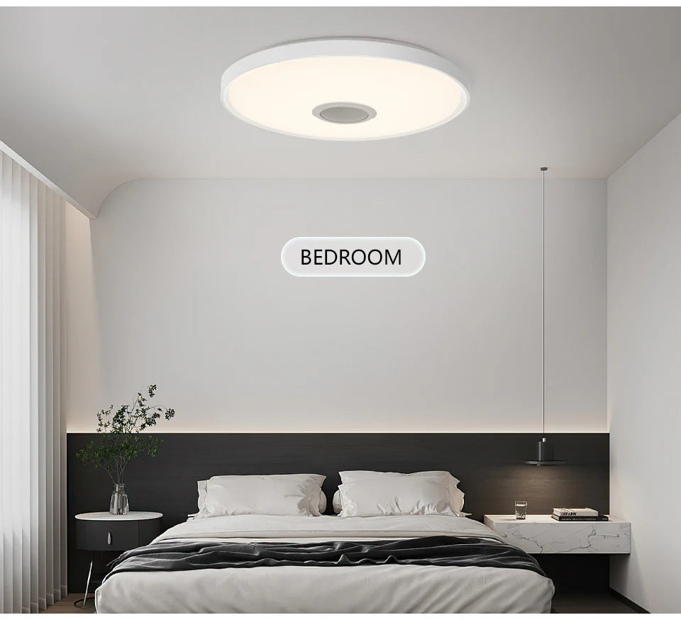 LED Smart RGB Ceiling Lamp with Speaker - App Control & Dimmable
