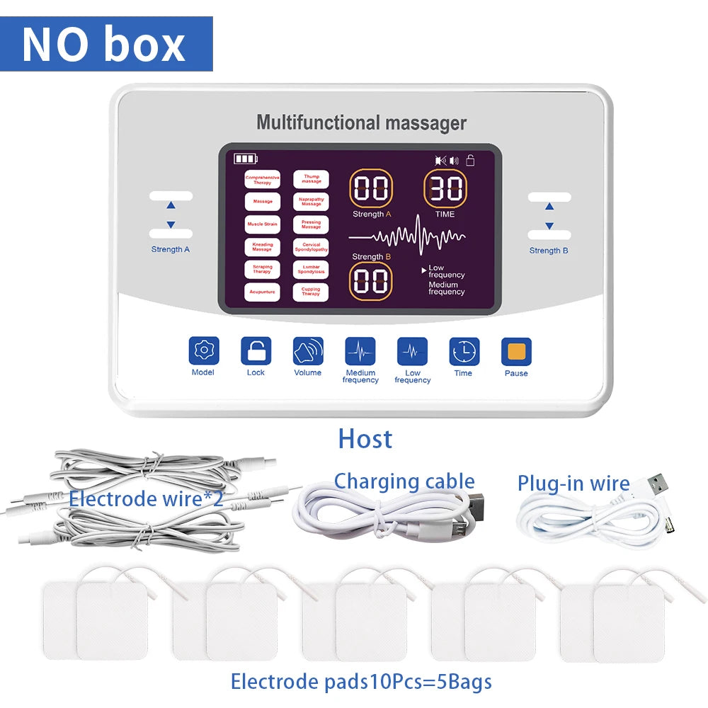 EMS TENS Unit Electric Muscle Stimulator | Rechargeable Pulse Massager for Pain Relief & Recovery