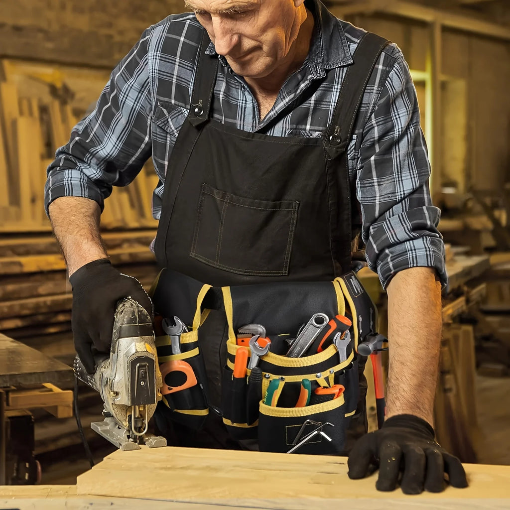 Heavy-Duty Magnetic Tool Belt with 26 Pockets & Removable Bag