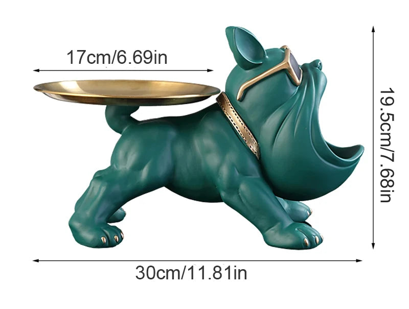 Elegant Bulldog Figurine Storage Box | Home Decor Art