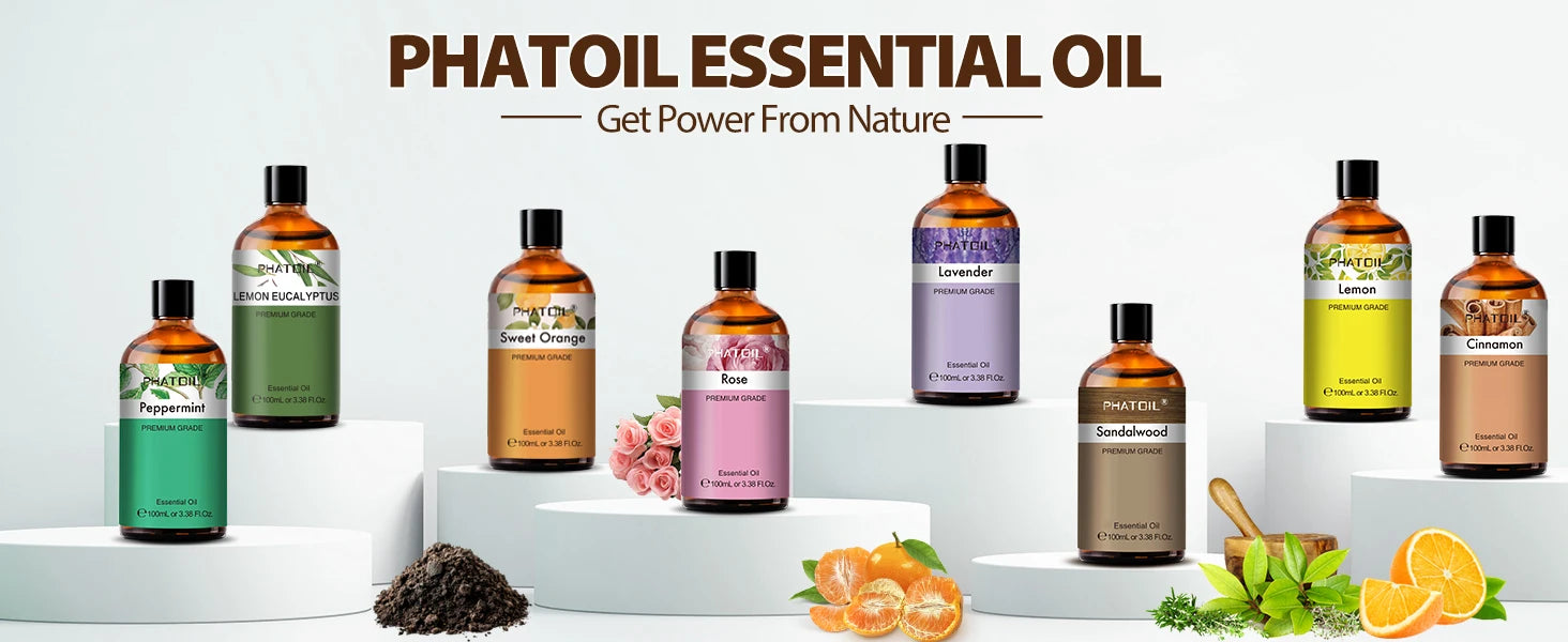 PHATOIL Premium Essential Oil Blend - Sandalwood, Lavender, Eucalyptus, Peppermint