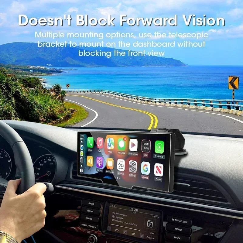 Srnubi 10.26" 4K Dash Cam with CarPlay, Android Auto & GPS