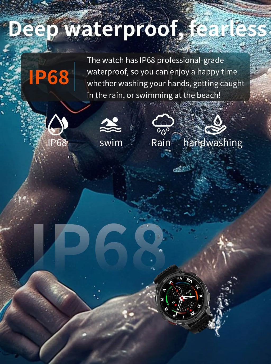 T-Rex3 Pro Smartwatch | 1100mAh Battery, GPS, 5ATM Waterproof, Military-Grade