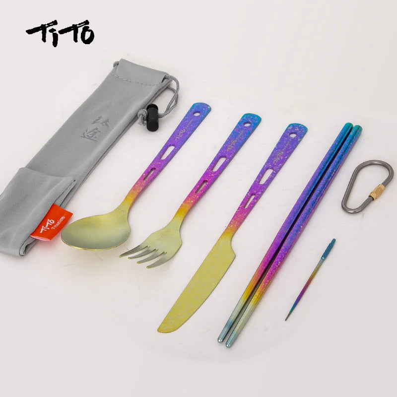 Vabena TiTo Titanium Ultralight Cutlery Set - Outdoor Adventure