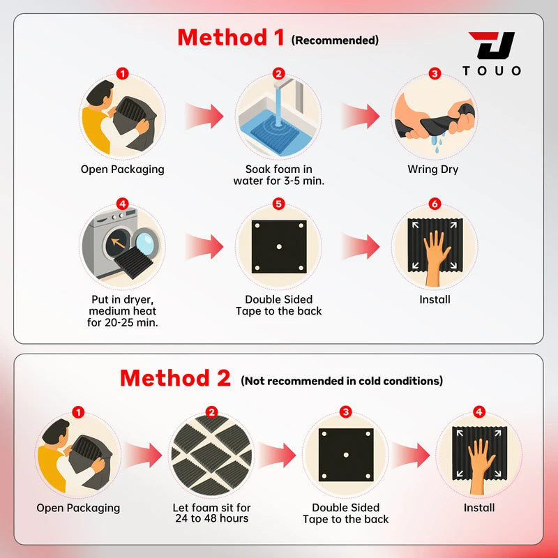 TOUO Sound Absorbing Foam Panels - Studio Acoustic Treatment & Soundproofing