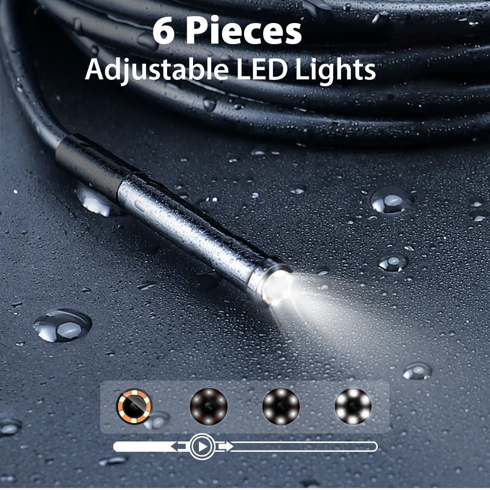 KERUI 2MP Industrial Endoscope Camera for iPhone - Single/Dual Lens Waterproof Inspection Borescope Type C