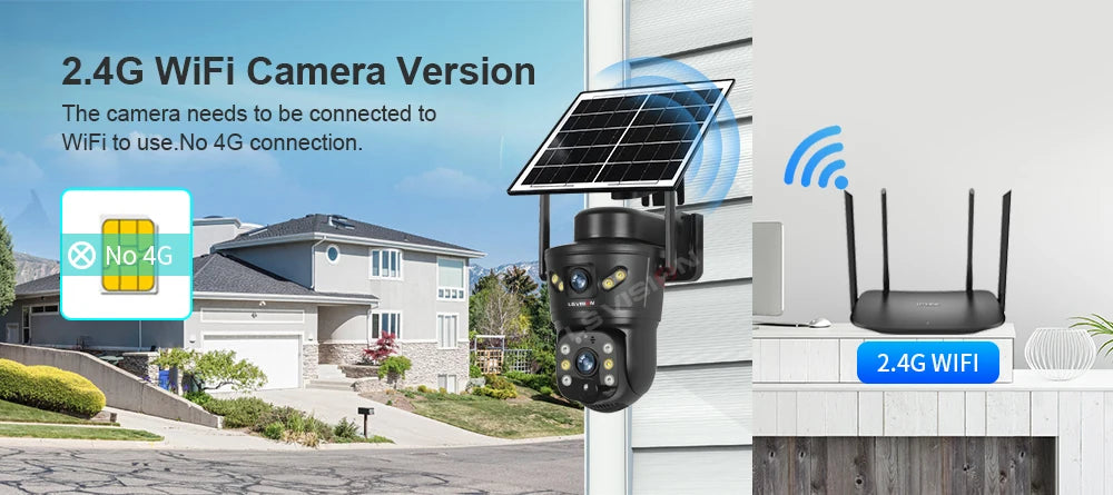 LS VISION 4G/WiFi Outdoor Solar Camera 8MP Dual Lens PIR SIM Night Vision Waterproof CCTV