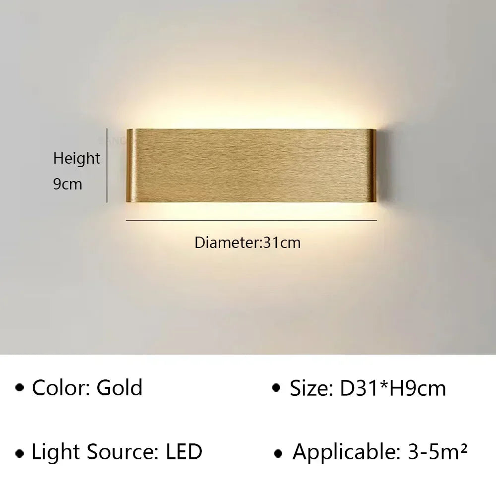 Modern LED Wall Lamp Sconce - Indoor Lighting Fixture for Bedside, Living Room, Stairs, Bathroom & Home Decor
