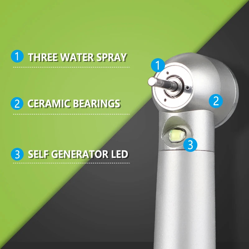 Vabena LED High-Speed Dental Handpiece | E-Generator Push Button Turbine