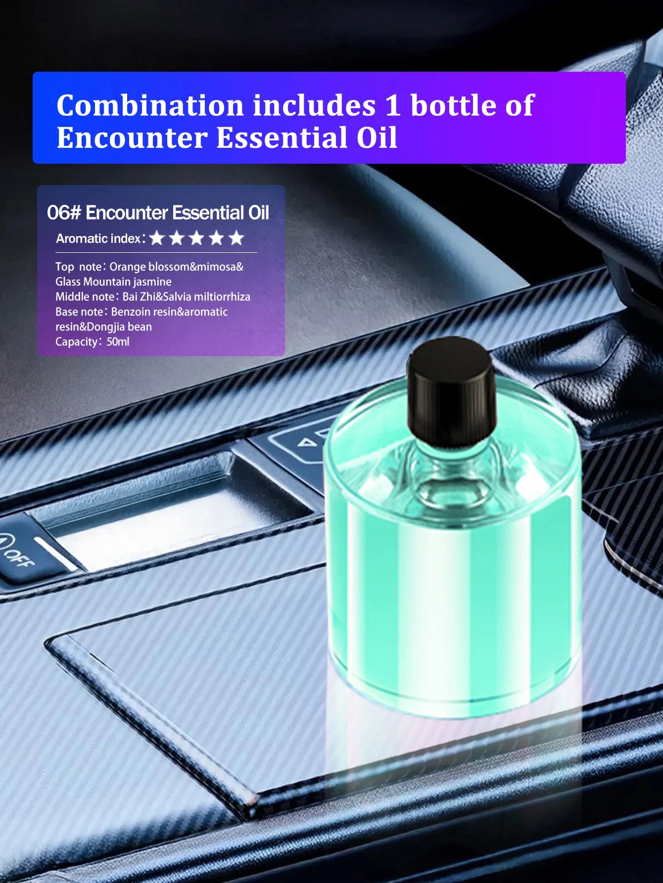 Vabena Rechargeable Car Aroma Diffuser - Colorful, Wireless & Portable