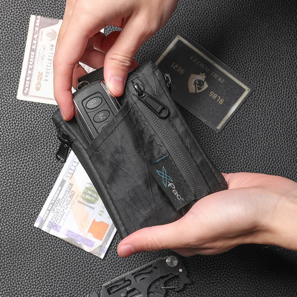 EDC X-PAC 5-Pocket Multi Pouch Wallet with YKK Zipper & Keychain