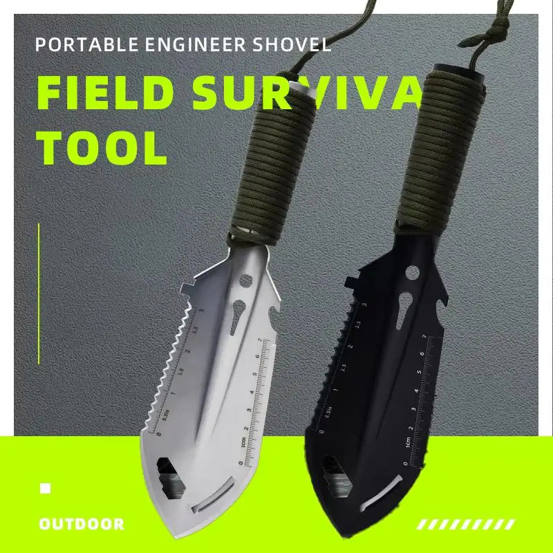 Vabena Camping Engineer Survival Shovel - Multifunctional Stainless Steel Hand Tool