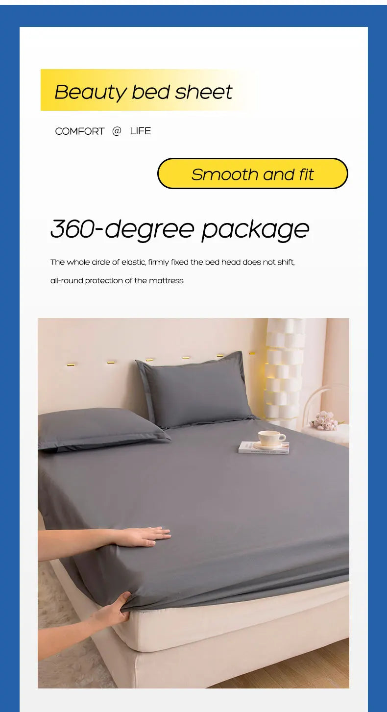 Waterproof Fitted Bed Sheet & Mattress Protector | 360° Elastic Band | All Sizes