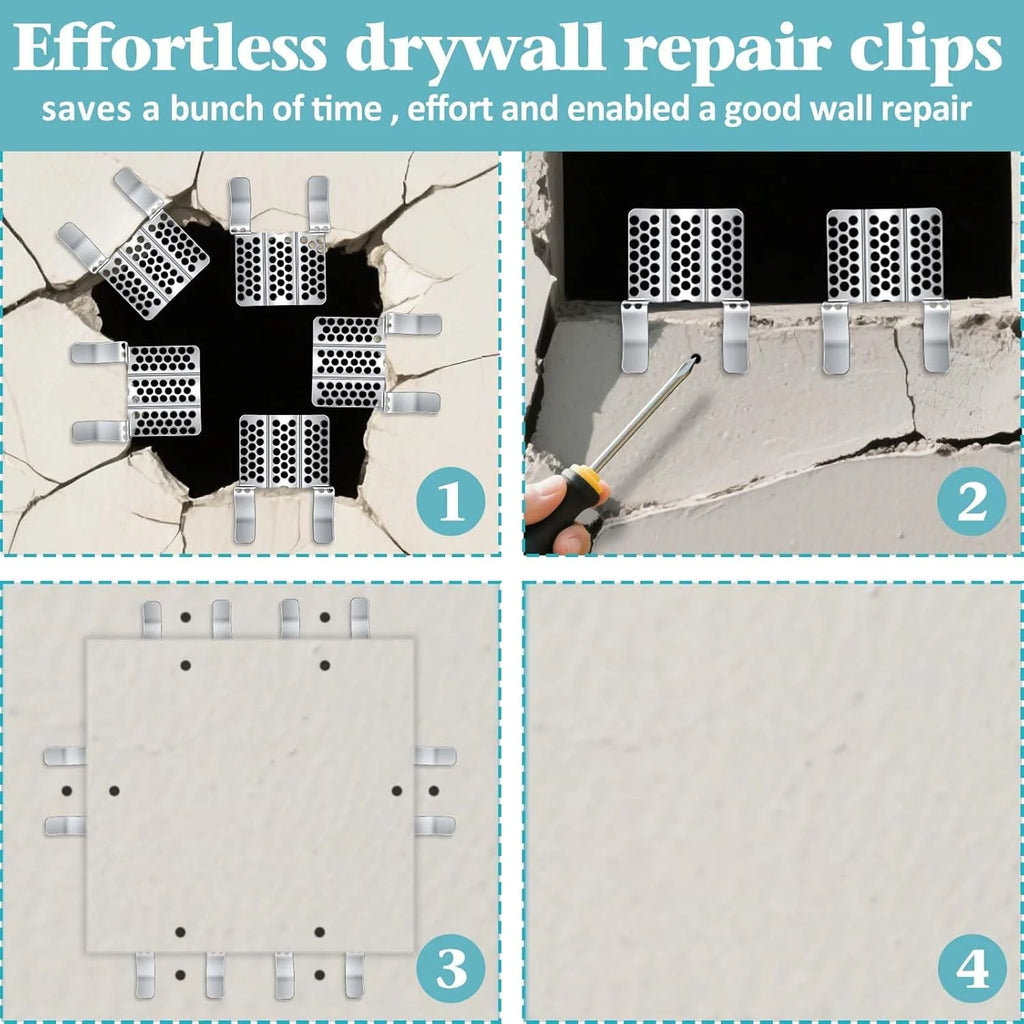 Heavy-Duty Drywall Repair Clips with Screws - Easy Wall Patch & Durable Fastener Solution (10/20pcs)