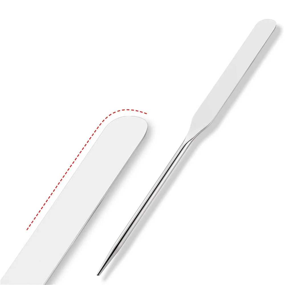 2PC Stainless Steel Makeup Mixing Palette & Spatula Set