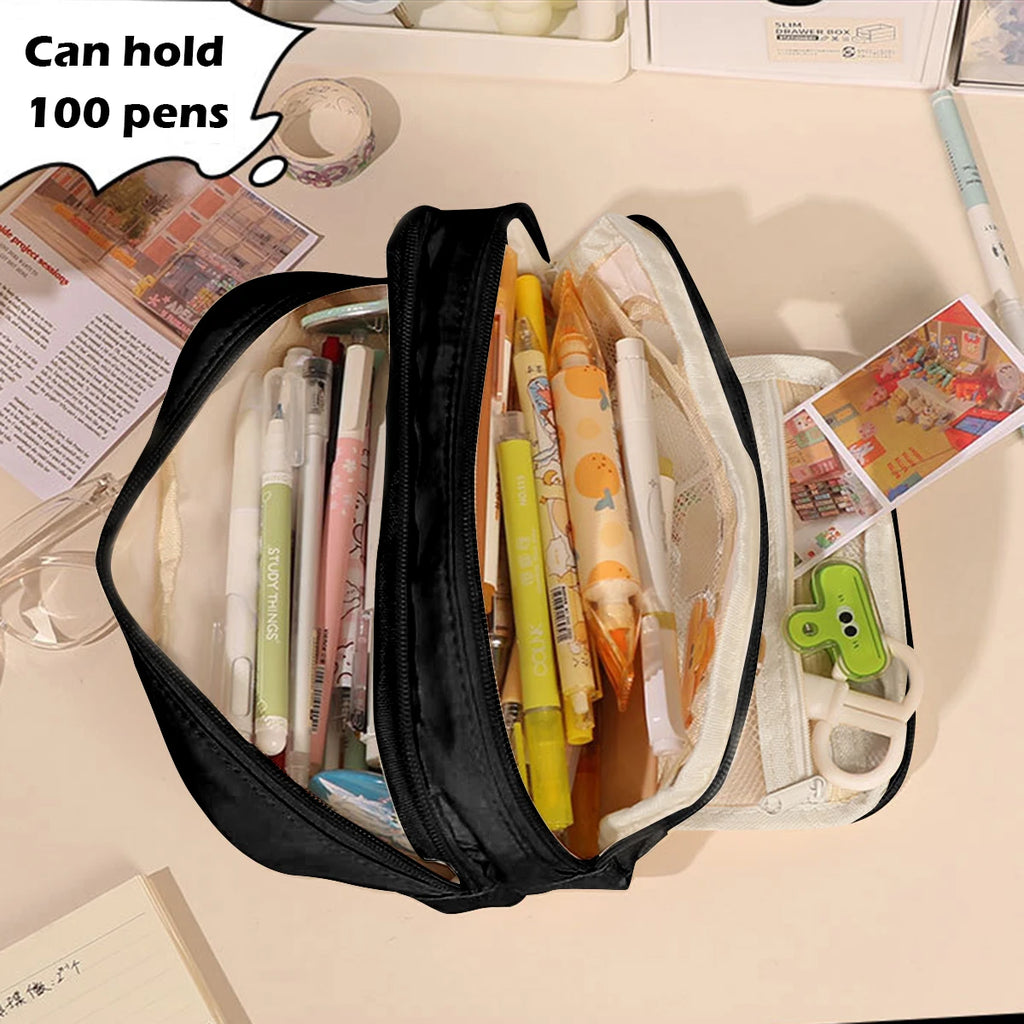 Cute Multi-Layer Pencil Case Pouch - Large Capacity Stationery Bag
