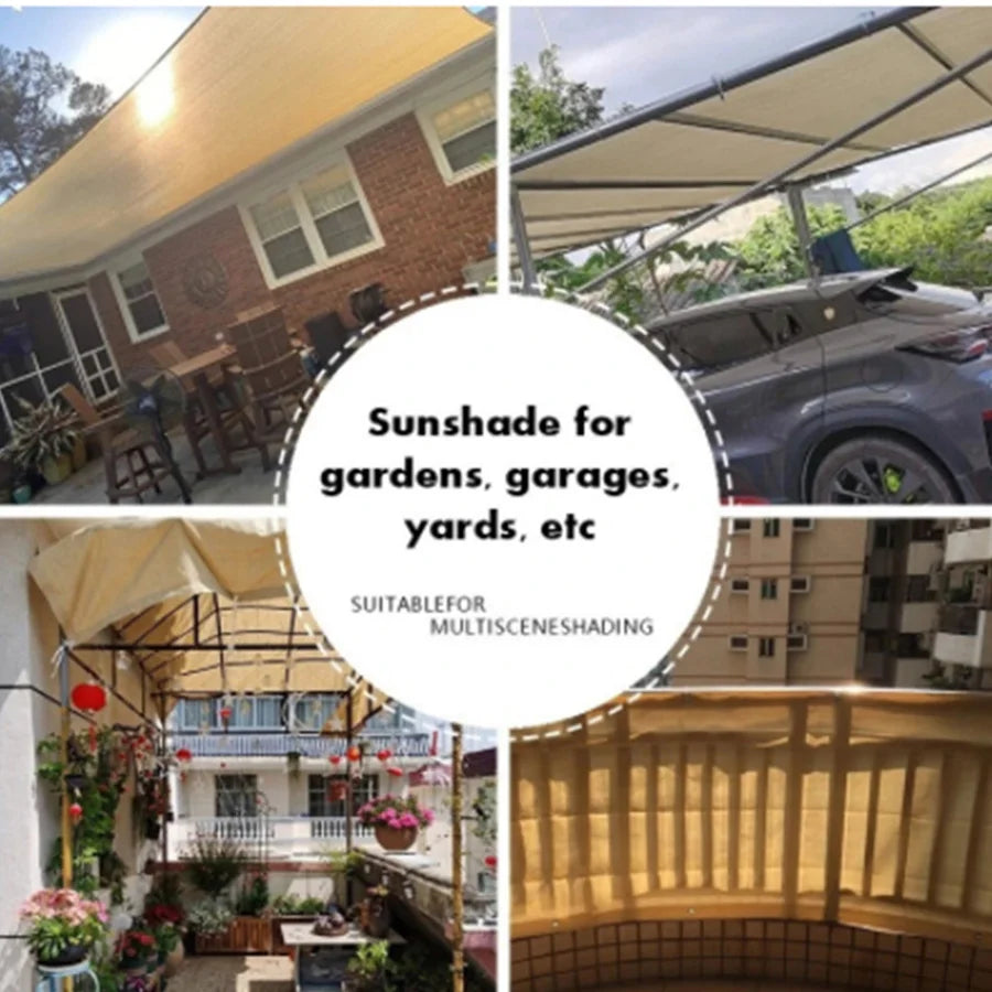 Beige Sunshade Cloth - Durable UV Protection Mesh for Patio, Garden & Greenhouse