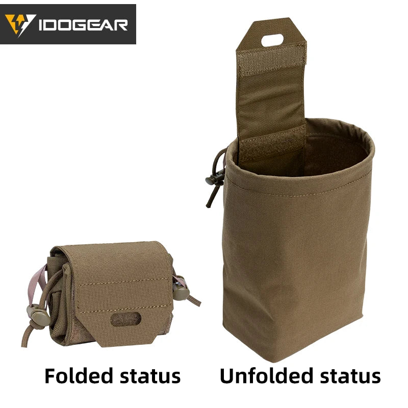 IDOGEAR Tactical MOLLE Foldable Dump Pouch - Durable Mini Drop Bag