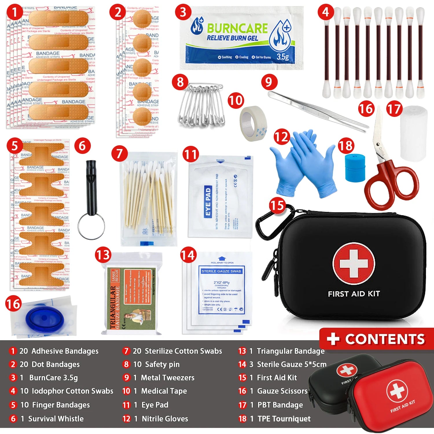 First Aid Kit Multi-purpose Emergency Medical Portable Bag for Home & Outdoor