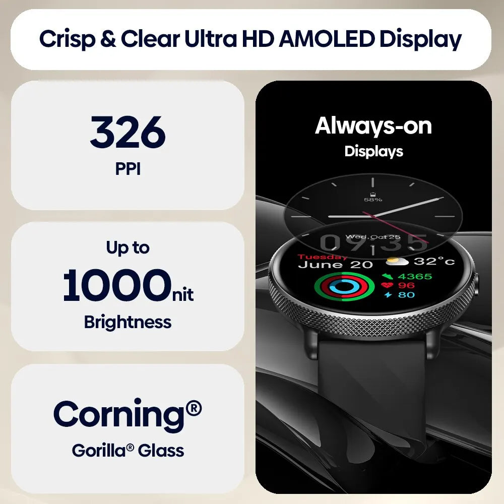 Zeblaze GTR 3 Pro: Voice Calling Smart Watch with AMOLED Display & 316L Steel Frame