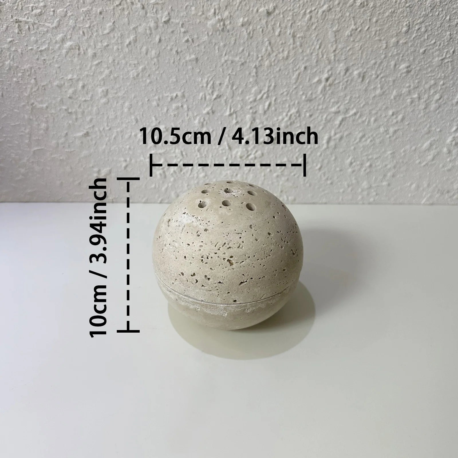 Travertine Marble Incense Burner | Spherical Aromatherapy Zen Decor