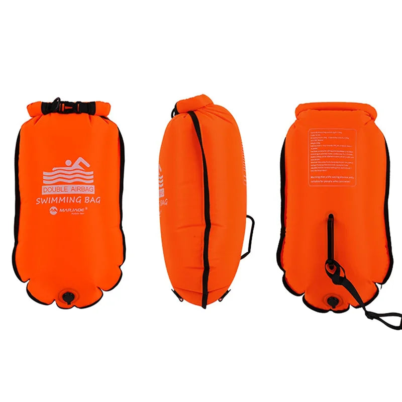 20L Inflatable Open Water Swim Buoy Tow Bag with Double Airbags – Safety & Storage