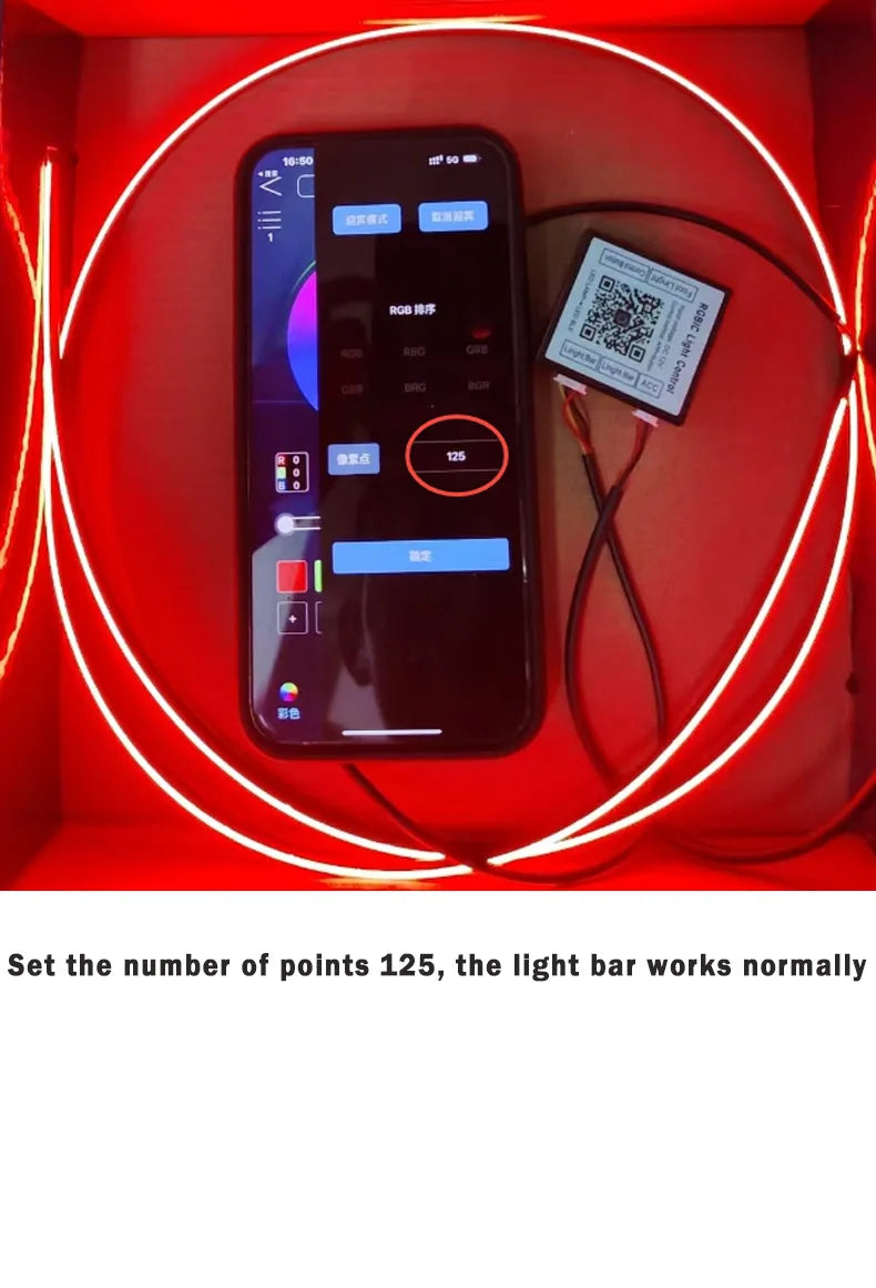 RGB LED Car Ambient Light Kit - APP Control Streamer Atmosphere Lamp