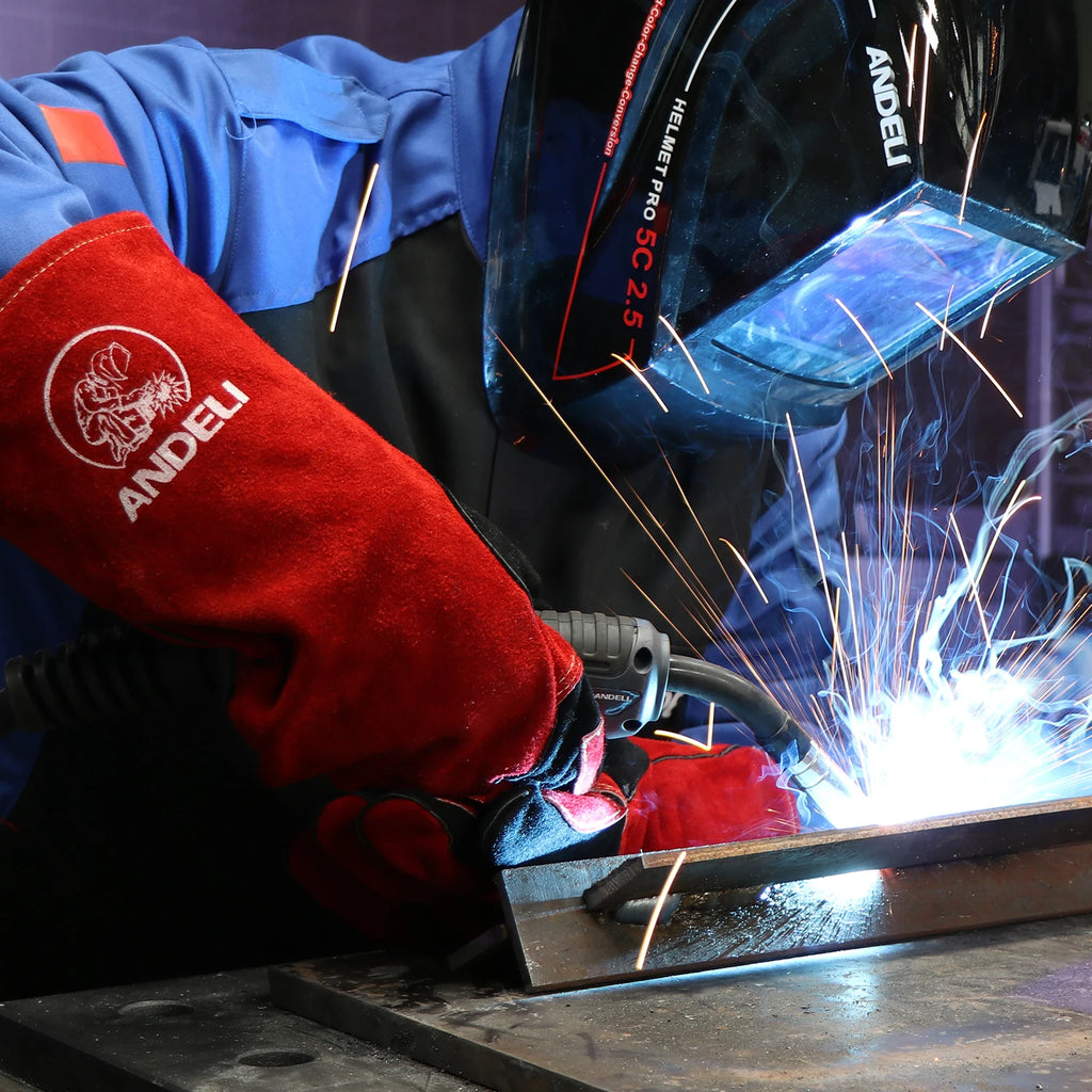 ANDELI 14inch Welding Gloves - TIG/MIG/BBQ Heat Resistant Long Sleeve