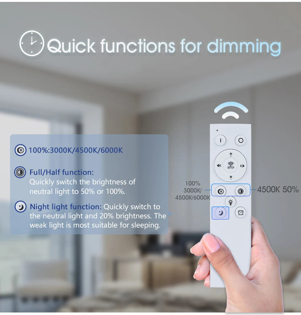 Modern Smart Dimmable LED Ceiling Light with App & Remote Control