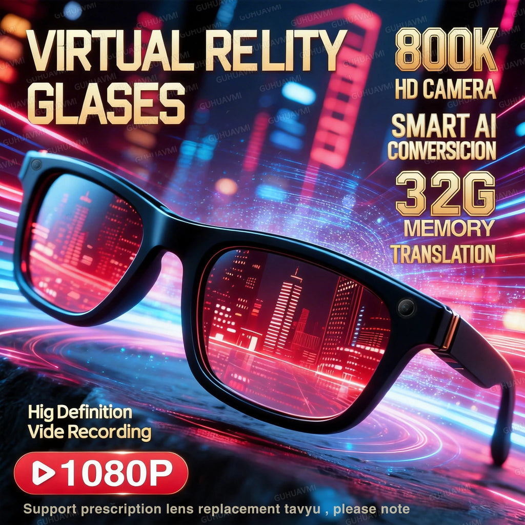2026 Smart AI Glasses 1080P HD Video Camera ChatGPT Bluetooth Music Translation Sunglasses for Men