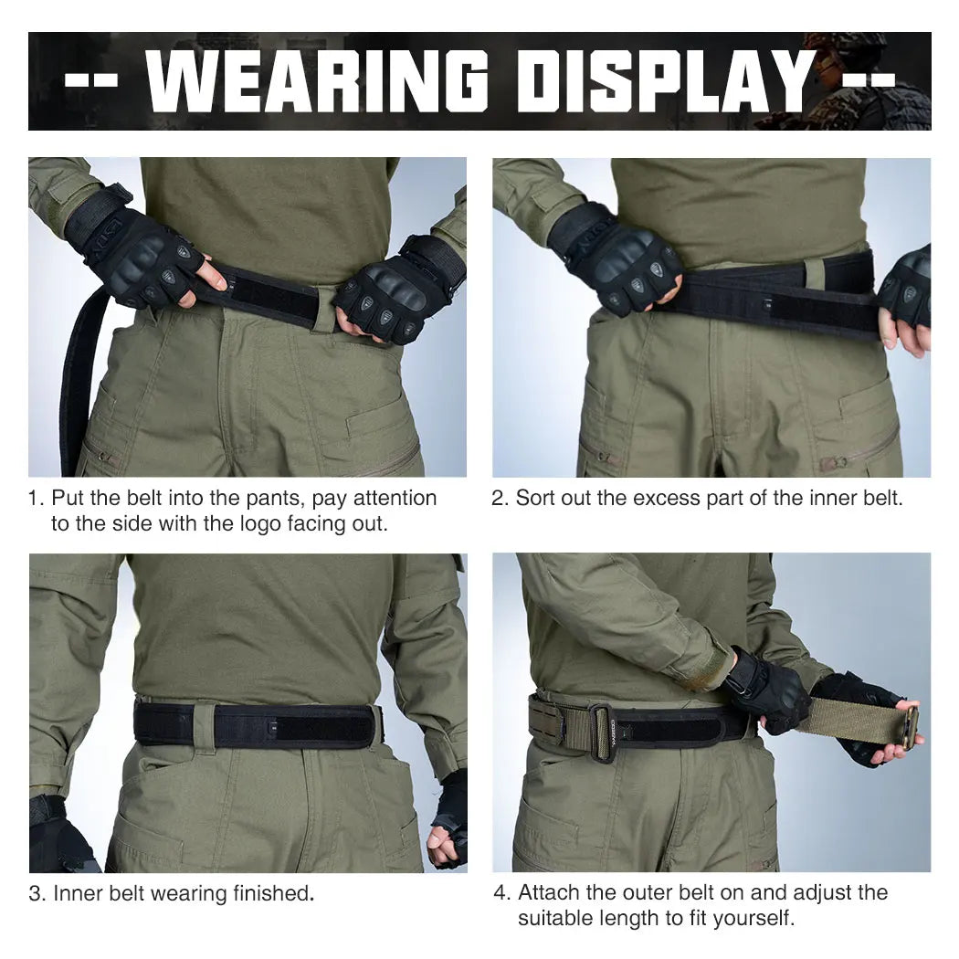 IDOGEAR 2-Inch Tactical Belt with Quick Release Buckle & MOLLE Laser Cut