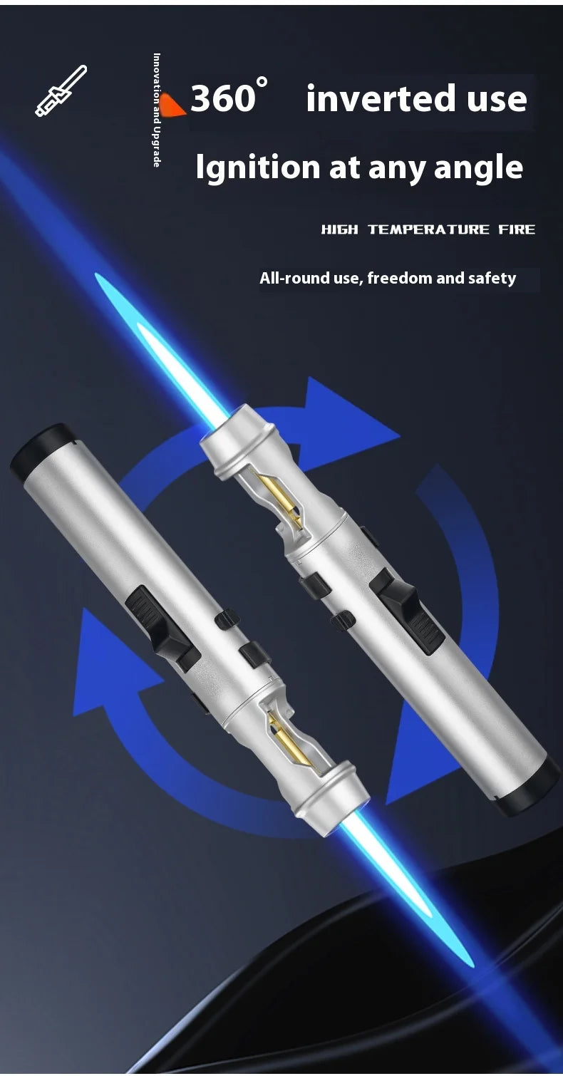 Powerful Metal Gas Lighter - Windproof Torch for Kitchen, BBQ & Cigars