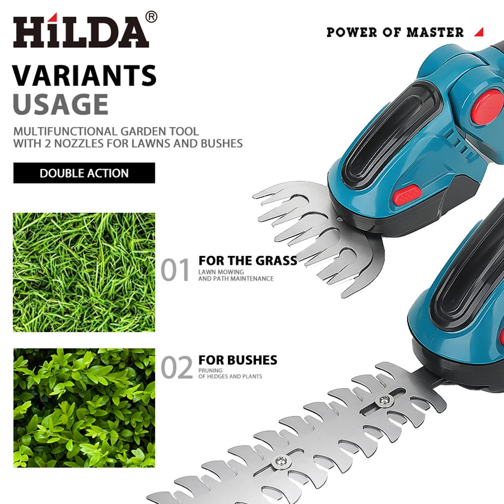 HILDA 2-in-1 Cordless Hedge Trimmer & Shear for Makita 18V