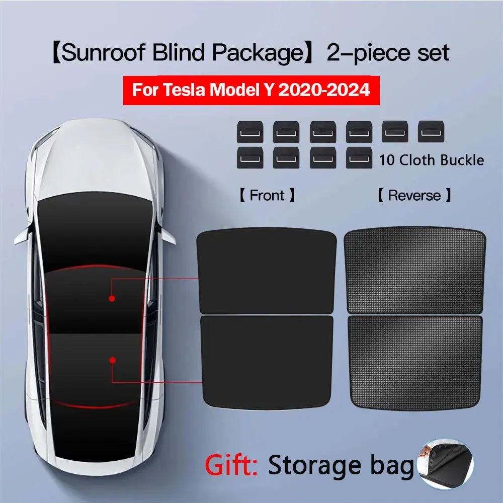 Tesla Model 3 Highland 2026 & Model Y Sunroof Sunshades | Ice Cloth Heat Blocker