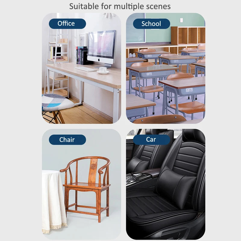 Orthopedic Memory Foam Seat & Back Support Set | Office & Car Comfort