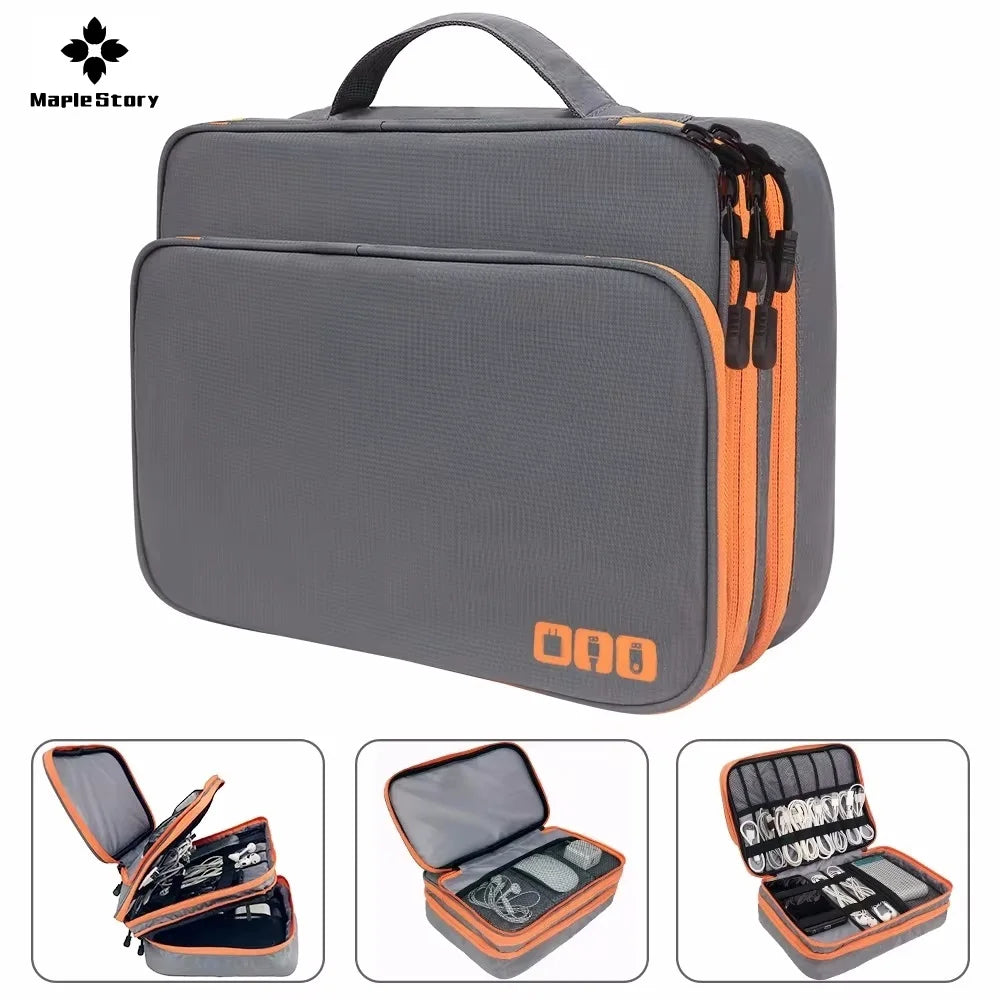 Multi-Layer Cable Storage Bag | Electronic Accessories Organizer for Travel