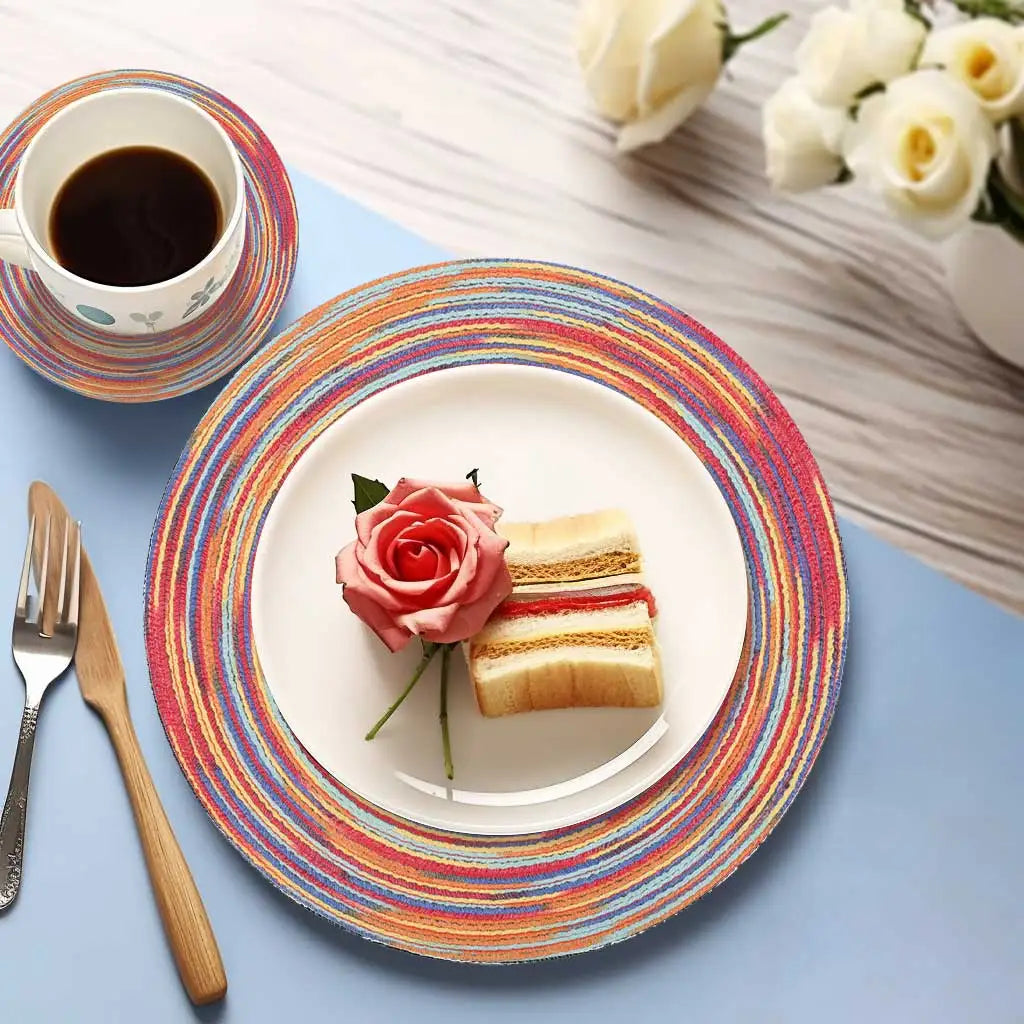Elegant Braided Placemats & Coasters Set - 12-Piece Dining Table Protection