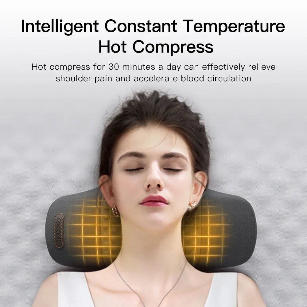 Electric Neck Massager Pillow with Heat & Traction | Cervical Pain Relief