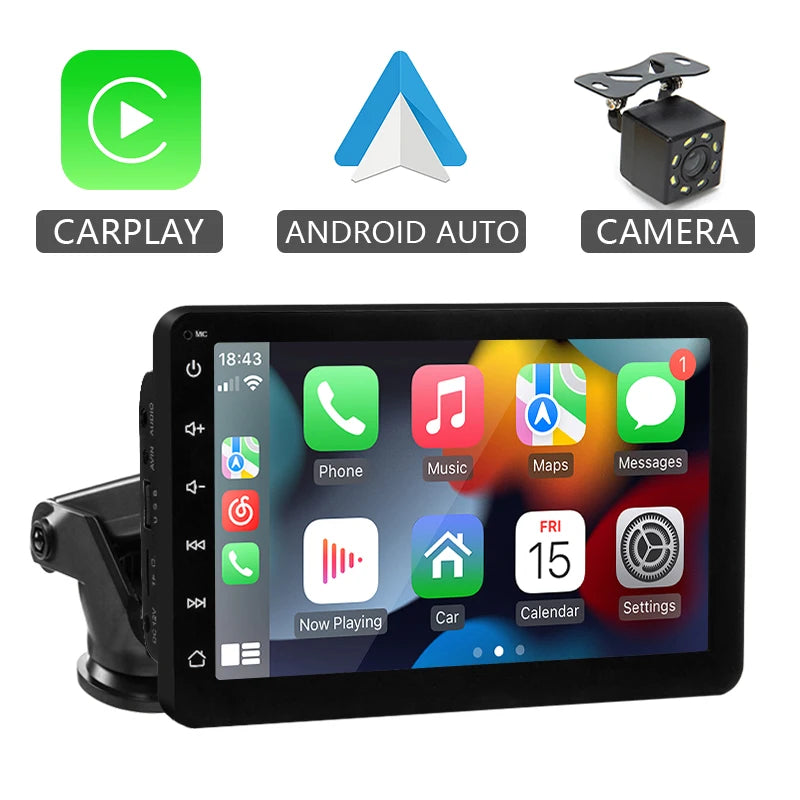 Hippcron 7inch Wireless CarPlay Android Auto Portable Car Radio