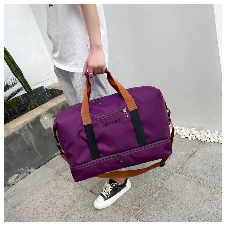 Men's Large Capacity Waterproof Gym Bag - Travel Sports Duffle & Crossbody